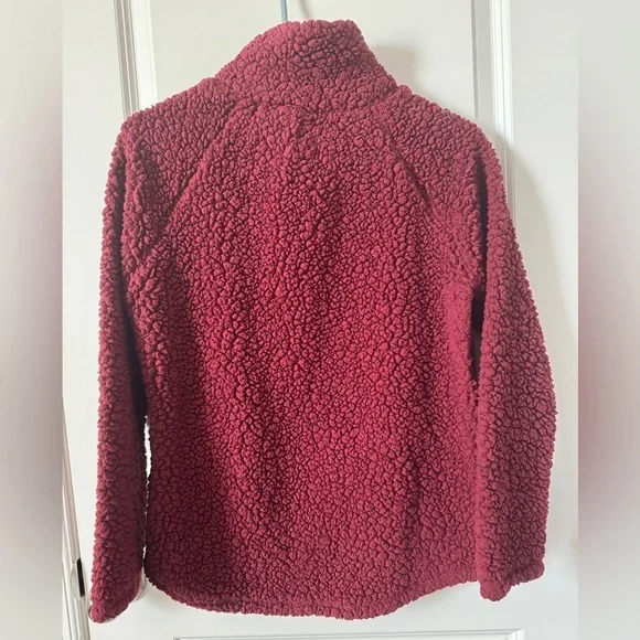 Balance Size Small Cozy Maroon Sherpa Pullover Sweater - Picture 3 of 3